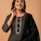 Black Cotton Printed Straight Kurta Set with Pant & Dupatta for Women  Round Neck, Casual & Office Wear Under 1299