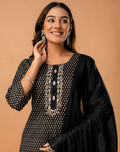 Cotton Embroidered Straight 3 Piece Kurta Set