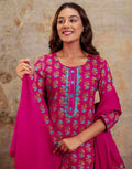 Viscose Rayon Floral Print Straight 3 Piece Kurta Set