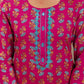 Pink Cotton Printed Straight Kurta Set with Pant & Dupatta for Women Round Neck, Casual & Office Wear Under 1299