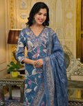 Cotton Floral Print Straight 3 Piece Kurta Set