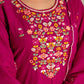 Skylee Pink Cotton Embroidered Straight Kurta with Pant & Dupatta
