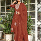 Cotton Straight Embroidery Round Neck Kurta with Pant & Dupatta