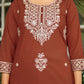 Cotton Straight Embroidery Round Neck Kurta with Pant & Dupatta
