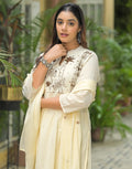 Cotton Embroidered A-Line 3 Piece Kurta Set