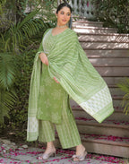 Viscose Rayon Embroidered Straight 3 Piece Kurta Set