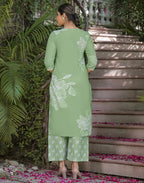 Viscose Rayon Floral Print Straight 3 Piece Kurta Set