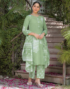 Viscose Rayon Floral Print Straight 3 Piece Kurta Set