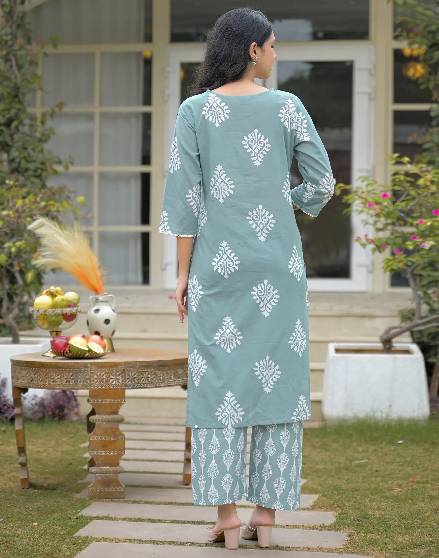 Viscose Rayon Printed Straight 3 Piece Kurta Set