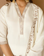 Silk Blend Embroidered Straight 3 Piece Kurta Set