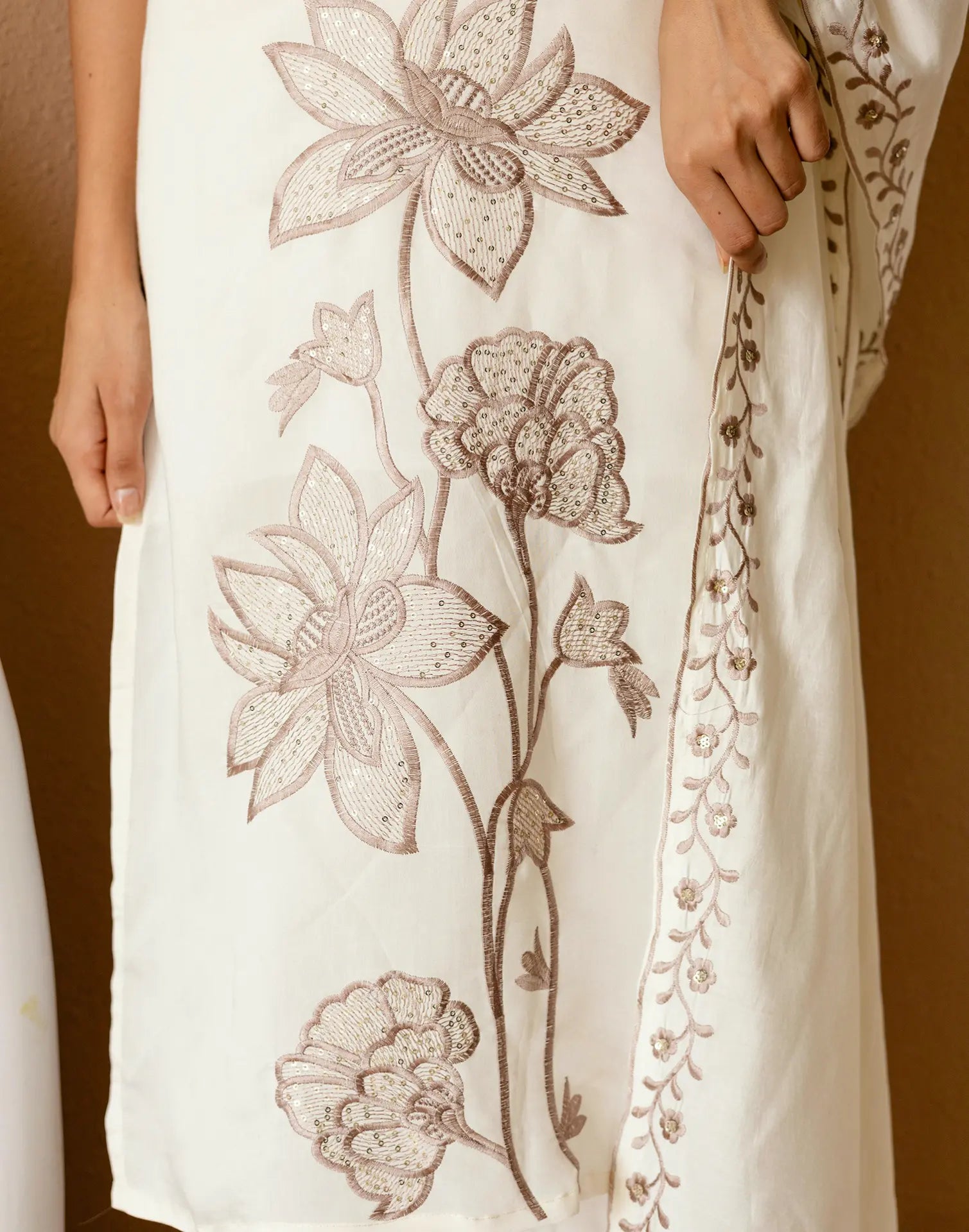 Silk Blend Embroidered Straight 3 Piece Kurta Set