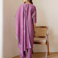Purple Silk Embroidered Straight Kurta Set with Pant & Dupatta for Women Office & Casual Wear under 1299