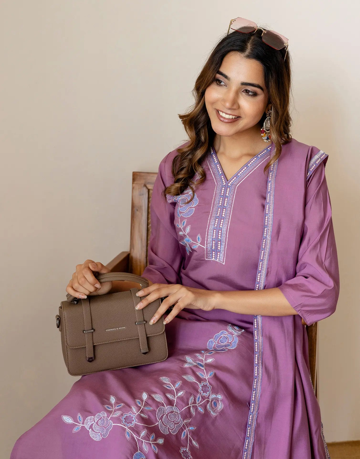 Silk Blend Embroidered Straight 3 Piece Kurta Set