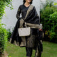 Black Silk Woven Straight Kurta Set with Pant & Dupatta under 999