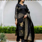 Black Silk Woven Straight Kurta Set with Pant & Dupatta under 999
