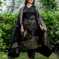 Black Silk Woven Straight Kurta Set with Pant & Dupatta under 999