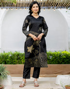 Silk Blend Woven Woven Straight 3 Piece Kurta Set