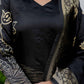 Black Silk Woven Straight Kurta Set with Pant & Dupatta under 999