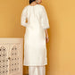 Silk Blend Embroidered Straight Kurta with Pant & Dupatta