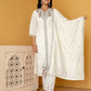 Silk Blend Embroidered Straight Kurta with Pant & Dupatta
