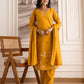 Silk Blend Embroidered Straight Kurta with Pant & Dupatta