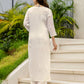 Silk Blend Embroidered Straight Kurta with Pant & Dupatta