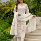 Silk Blend Embroidered Straight Kurta with Pant & Dupatta