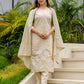 Silk Blend Embroidered Straight Kurta with Pant & Dupatta