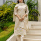 Silk Blend Embroidered Straight Kurta with Pant & Dupatta