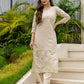 Silk Blend Embroidered Straight Kurta with Pant & Dupatta