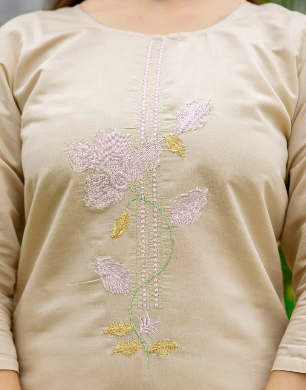 Silk Blend Embroidered Straight 3 Piece Kurta Set
