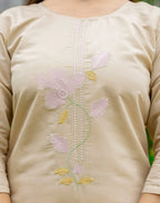 Silk Blend Embroidered Straight 3 Piece Kurta Set