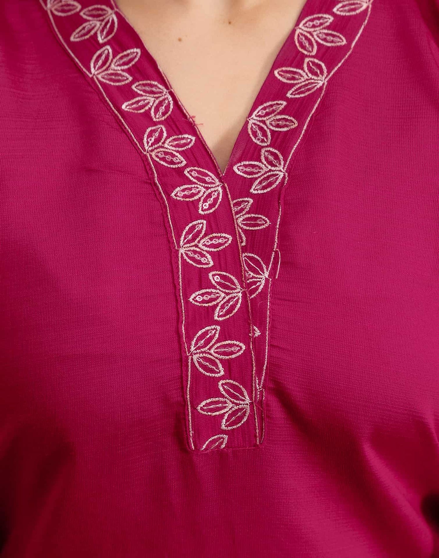 Silk Blend Embroidered Straight Kurta with Pant & Dupatta