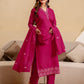 Silk Blend Embroidered Straight Kurta with Pant & Dupatta