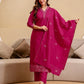 Silk Blend Embroidered Straight Kurta with Pant & Dupatta