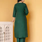 Silk Blend Embroidered Straight Kurta with Pant & Dupatta