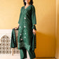Silk Blend Embroidered Straight Kurta with Pant & Dupatta