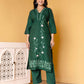 Silk Blend Embroidered Straight Kurta with Pant & Dupatta
