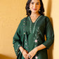 Silk Blend Embroidered Straight Kurta with Pant & Dupatta