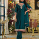 Blue Silk Embroidered Straight Kurta Set with Pant & Dupatta under 1250