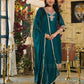 Blue Silk Embroidered Straight Kurta Set with Pant & Dupatta under 1250