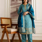 Blue Silk Embroidered Straight Kurta Set with Pant & Dupatt under 1299