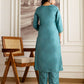 Blue Silk Embroidered Straight Kurta Set with Pant & Dupatt under 1299