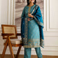 Blue Silk Embroidered Straight Kurta Set with Pant & Dupatt under 1299
