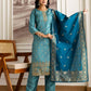 Blue Silk Embroidered Straight Kurta Set with Pant & Dupatt under 1299