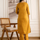 Yellow Silk Embroidered Straight Kurta Set with Pant & Dupatta. is perfect for weddings, festive occasions