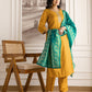 Yellow Silk Embroidered Straight Kurta Set with Pant & Dupatta. is perfect for weddings, festive occasions