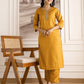 Yellow Silk Embroidered Straight Kurta Set with Pant & Dupatta. is perfect for weddings, festive occasions