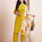 Silk Blend Straight Embroidery Round Neck Kurta with Pant & Dupatta