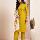 Silk Blend Straight Embroidery Round Neck Kurta with Pant & Dupatta